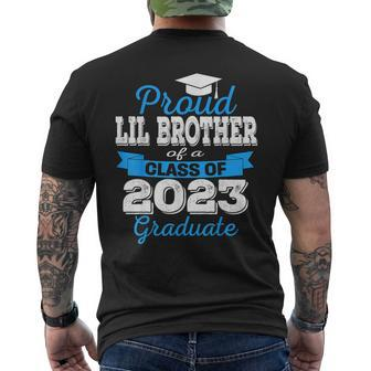 Super Proud Lil Brother Of 2023 Graduate Family College Mens Back Print T-shirt | Mazezy