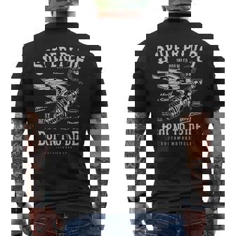 Super Spark Plug Vintage Motorcycle Born To Ride Men's Back Print T-shirt | Mazezy