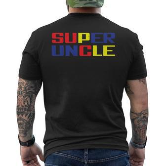 Super Uncle Worlds Best Uncle Ever Awesome Cool Uncle Mens Back Print T-shirt | Mazezy UK