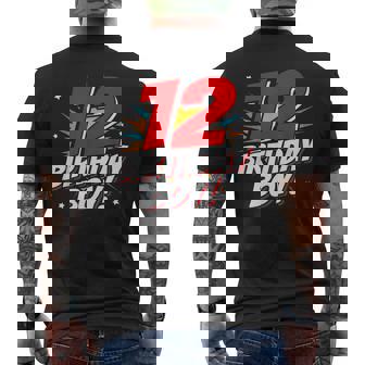 Superhero Birthday Boy Party 12 Year Old 12Th Birthday Mens Back Print T-shirt | Mazezy