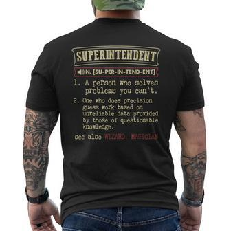 Superintendent Dictionary Definition Men's T-shirt Back Print | Mazezy