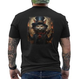 Suphalak Cat Fireworks 4Th Of July Men's T-shirt Back Print | Mazezy