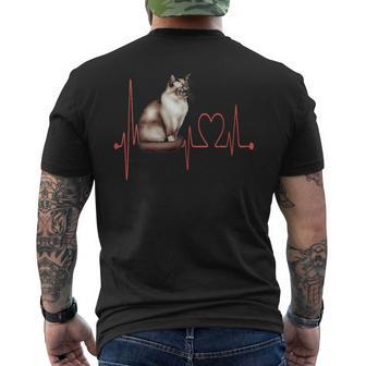 Suphalak Cat Heartbeat Ekg I Love My Suphalak Cat Men's T-shirt Back Print | Mazezy