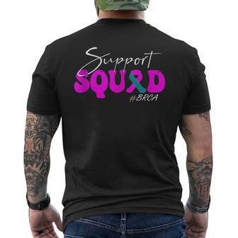 Support Squad Brca Awareness Pink & Teal Ribbon Mens Back Print T-shirt - Thegiftio UK