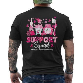 Support Squad Tooth Dental Breast Cancer Awareness Dentist Men's T-shirt Back Print | Mazezy DE