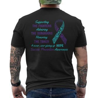 Support Suicide Quotes Awareness Mental Health Men's T-shirt Back Print | Mazezy