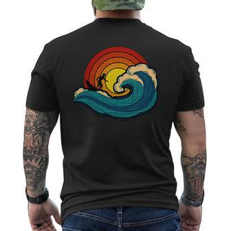 Surfing The Wave Funny Surfing Inspired Design Mens Back Print T-shirt | Mazezy