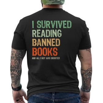I Survived Reading Banned Books Book Lover Read Banned Books Men's T-shirt Back Print - Monsterry