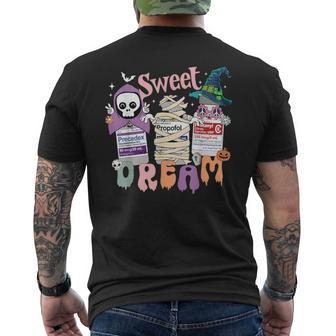 Sweet Dream Team Intensive Scare Unit Icu Rn Nurse Halloween Men's T-shirt Back Print - Thegiftio UK