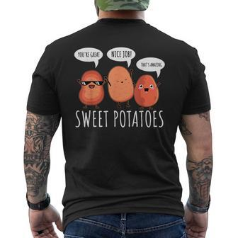 Sweet Potato Motivation Root Vegetable Camote Vegetarian Men's T-shirt Back Print - Thegiftio UK
