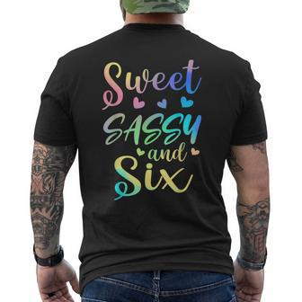 Sweet Sassy And Six Girls Birthday Tie Dye 6Th Bday Girl Mens Back Print T-shirt - Seseable