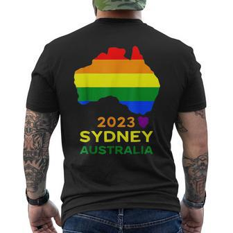Sydney Australia Gay And Lesbian Pride Mens Back Print T-shirt | Mazezy