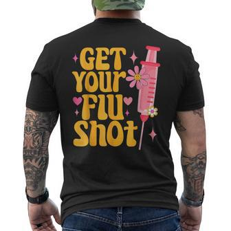 Syringe Retro Medical Get Your Flu Shot Caregiver Men's T-shirt Back Print - Monsterry UK