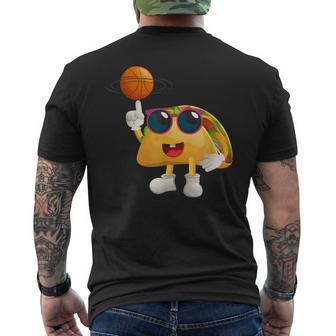 Taco Playing Basketball Mexican Taco Lover Cinco De Mayo Mens Back Print T-shirt | Mazezy