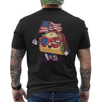 Taco Sunglasses American Flag Usa Funny 4Th Of July Gifts Mens Back Print T-shirt | Mazezy
