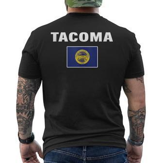 Tacoma Flag National Pride Gift Souvenir Mens Back Print T-shirt | Mazezy
