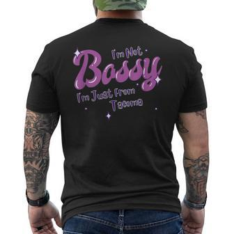 Tacoma Native Funny State Flag Pride Bossy Mens Back Print T-shirt | Mazezy