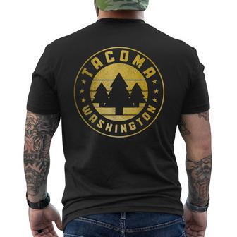 Tacoma Washington Vintage Pride Mens Back Print T-shirt | Mazezy