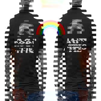 Tacos And Titties Funny Lgbt Gay Pride Gifts Lesbian Lgbtq Mens Back Print T-shirt | Mazezy