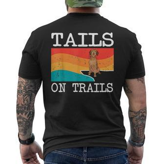 Tails On Trails Wirehaired Vizsla Dog Hiking Men's T-shirt Back Print | Mazezy