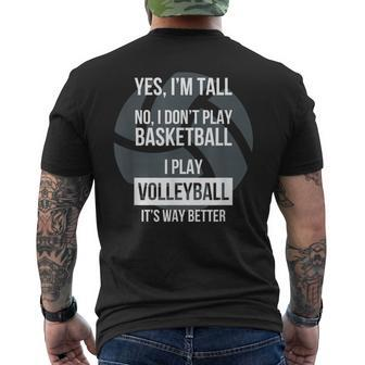 Tall People Play Volleyball Graphic Men's T-shirt Back Print | Mazezy