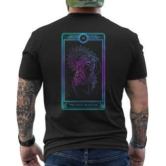 Tarot Card High Priestess Skull Bones Horror Goth Occult Tarot Men's T-shirt Back Print | Mazezy