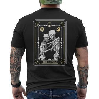 Tarot Cards The Lovers Witchy Vintage Halloween Themed Tarot Funny Gifts Mens Back Print T-shirt | Mazezy