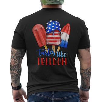 Tasted Like Freedom Ice Creams 4Th Of July Patriotic Retro Patriotic Funny Gifts Mens Back Print T-shirt | Mazezy