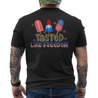 Tasted Like Freedom Memorial Ice Cream Cool Freedom Funny Gifts Mens Back Print T-shirt | Mazezy
