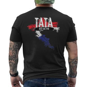 Tata Croatian Father Croatia Bester Papa Fathers Day Men's Back Print T-shirt | Mazezy