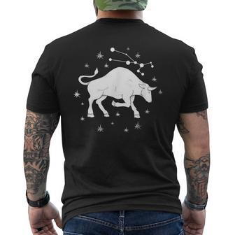 Taurus Constellation – Zodiac Astrology Mens Back Print T-shirt | Mazezy