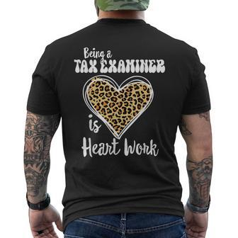 Being A Tax Examiner Is Heart Work Love Leopard V-Day Men's T-shirt Back Print | Mazezy
