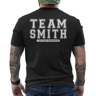 Team Smith Family Surname Reunion Crew Member Gift Mens Back Print T-shirt | Mazezy