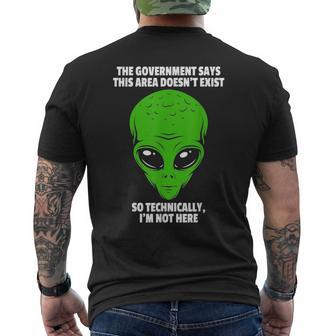 Technically Im Not Here Funny Alien Alien Funny Gifts Mens Back Print T-shirt | Mazezy