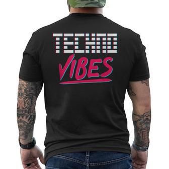 Techno Vibes Rave Gabber Dj Edm Clubbing Raver Men's T-shirt Back Print | Mazezy