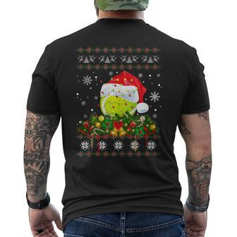 Tennis Ugly Sweater Christmas Pajama Lights Sport Lover Men's T-shirt Back Print - Monsterry