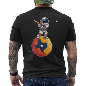 Texas 1965 Houston City Space Dabbing Astronaut Men's T-shirt Back Print | Mazezy