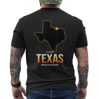 Texas America State Annular Solar Eclipse 2023 Astronomy Men's T-shirt Back Print - Seseable