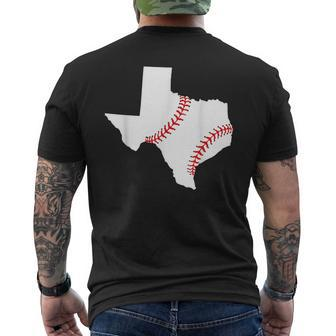 Texas Baseball State Funny Texas Baseball Texas Funny Designs Gifts And Merchandise Funny Gifts Mens Back Print T-shirt | Mazezy