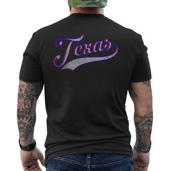 Texas Tx Baseball Distressed Men's T-shirt Back Print - Monsterry CA