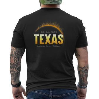 Texas Usa State Annular Solar Eclipse 14Th October 2023 Men's T-shirt Back Print - Monsterry AU