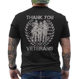 Thank You For Your Service Veteran Memorial Day Military Men's T-shirt Back Print - Seseable