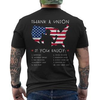 Thank A Union Union Strong Labor Day Men's T-shirt Back Print | Mazezy