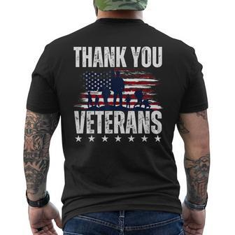 Thank You Veterans Day Memorial Day Partiotic Military Usa Men's T-shirt Back Print | Seseable UK