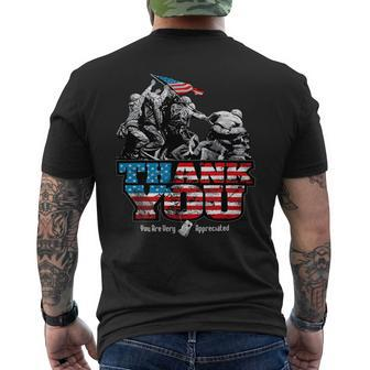 Thank You Veterans 285 Mens Back Print T-shirt - Monsterry