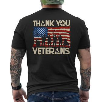 Thank You Veterans 306 Mens Back Print T-shirt - Monsterry
