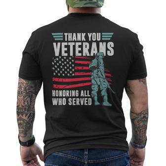 Thank You Veterans 314 Mens Back Print T-shirt - Monsterry