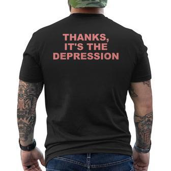 Thanks It's The Depression Men's T-shirt Back Print - Monsterry