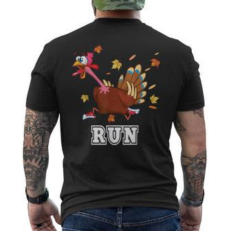 Thanksgiving Costume Turkey Run Running Turkey Trot Men's T-shirt Back Print - Thegiftio UK