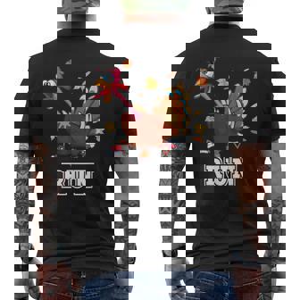 Thanksgiving Costume Turkey Run Running Turkey Trot Men's T-shirt Back Print - Thegiftio